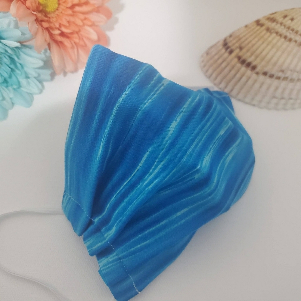 Designer Face Mask Soft Ocean Blues 100% Cotton